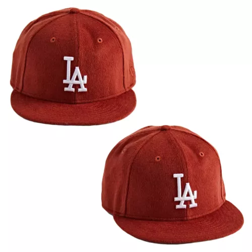 New Era Los Angeles Dodgers Wool 59FIFTY Fitted Hat Cap Brown Size 7 1/8 - RARE