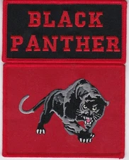 BLACK PANTHER RED SEW/IRON ON PATCH EMBROIDERED BADGE JUNGLE CAT PUMA JAGUAR