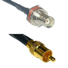 RFC240 BNC FEMALE BULKHEAD to RCA MALE Coax RF Cable USA-Ship Lot