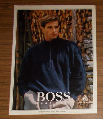Seltene Werbung HUGO BOSS Knitwear Herrenmode Strickmode Pullover 1987