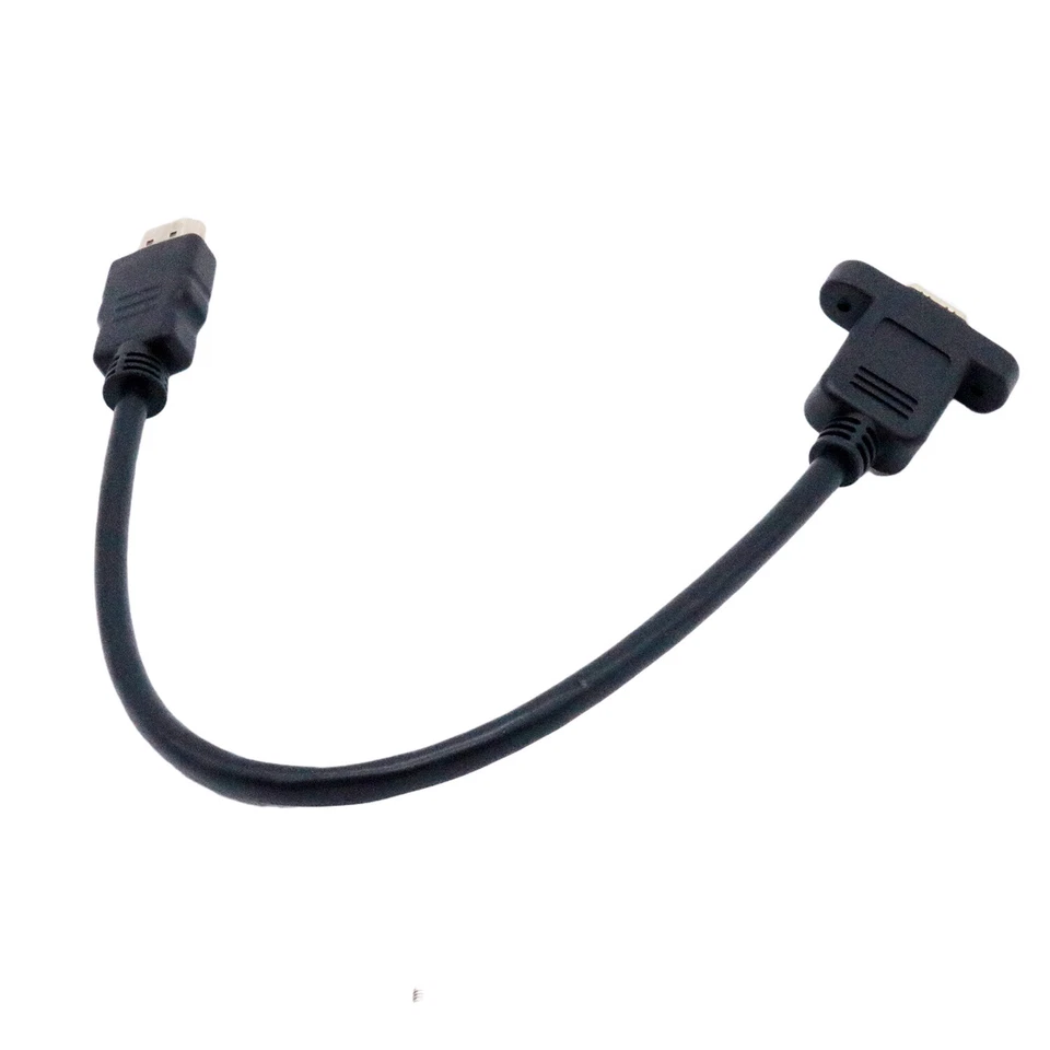 1pc 1ft Hi-Speed 3D HDMI Male to Female Panel Mount Extension Adapter Cable Gold - Image 3 of 4