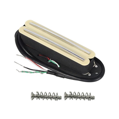 FLEOR Alnico 5 Dual Dual Rail Bridge Pickup Mini Humbucker für ST Gitarre Creme - Bild 4 von 5