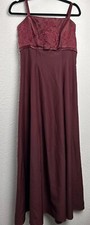 Morilee Burgundy Babydoll Embroidered Size 12 Prom Party Formal Vamp Grunge VTG