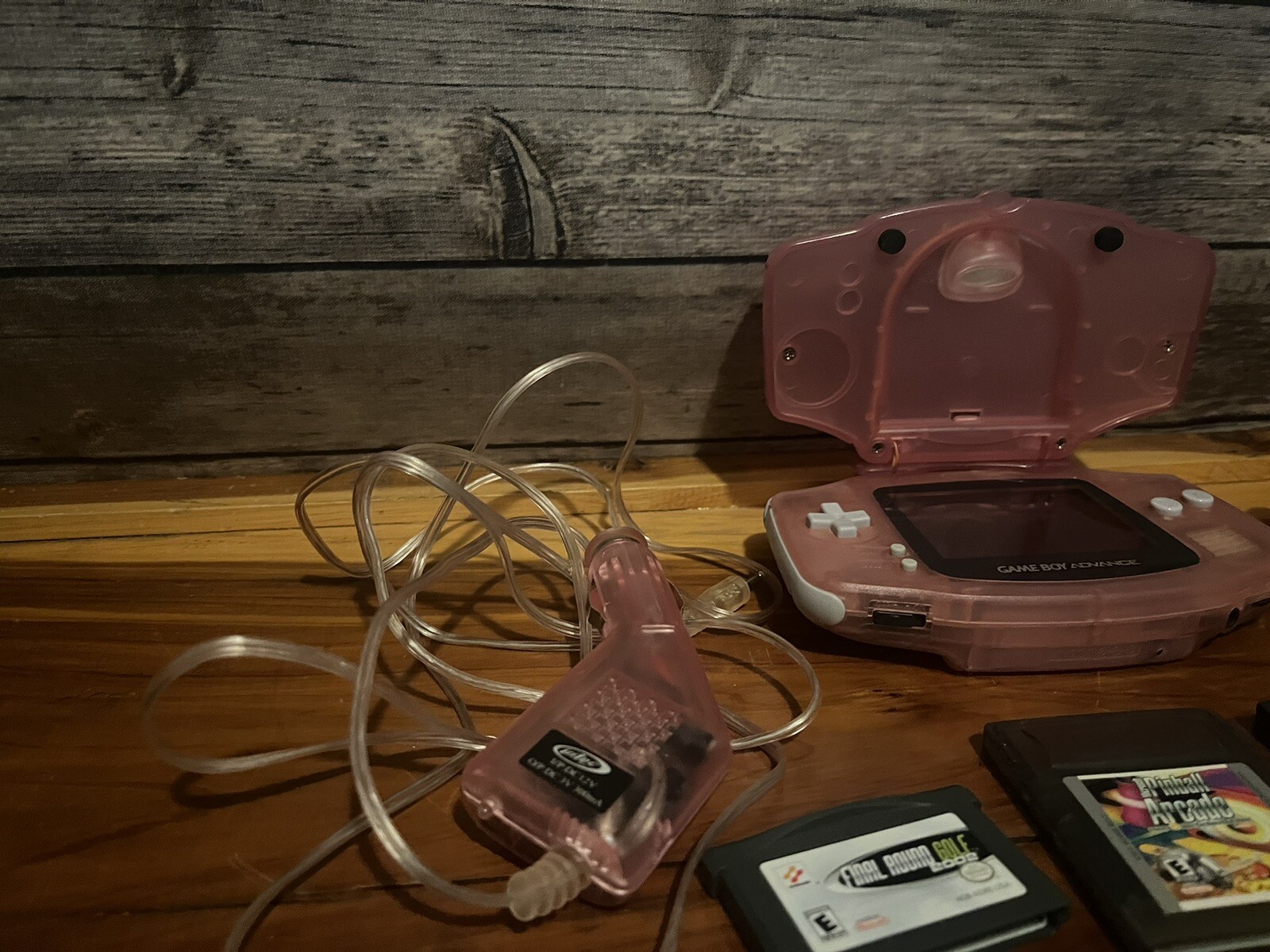 Nintendo Game Boy Advance GBA Fuchsia Pink Tested Works W/4 Game Bundle