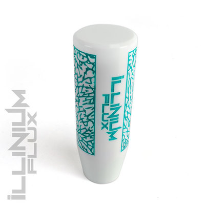 ILLINIUM FLUX TEAL PAINTED WHITE ELEPHANT DRIFT MANUAL SHIFT KNOB 12X1.25 S15