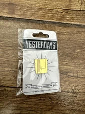 GOLD CARTRIDGE SOFT ENAMEL POLISHED GOLD PLATED LAPEL PIN BY YESTERDAYS CO.