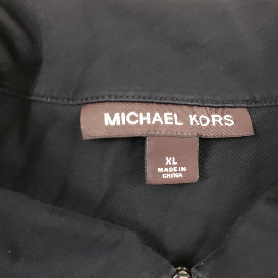 Michael Kors Polo Shirt Mens Extra Large Black 1/4 Zip Rugby Preppy Logo Adult A - Image 4 of 4