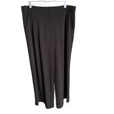 H M Black Pleated Trousers Womens Size 14 Polyester Blend