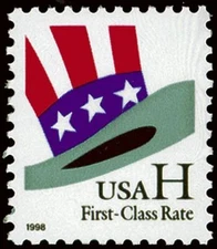 Uncle Sam's Hat #3260 Mint NH Single H Rate 1998 Stamp from Sheet Format