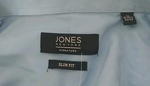 Jones New York Herren Hemd Blau Slim Fit Langarm Knopfleiste Größe M Stretch - Bild 3 von 3