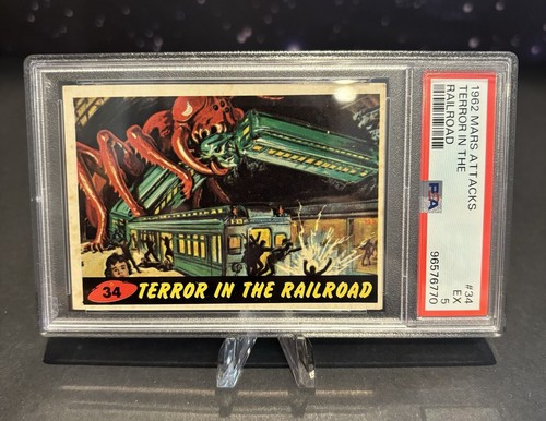 1962 Topps Mars Attacks #34 Terror in the Railroad — PSA 5