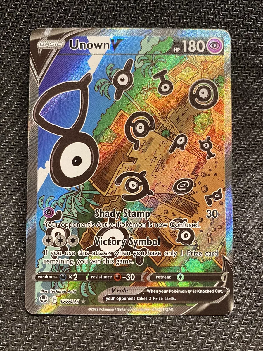 Unown V 177/195 Near Mint Pokemon Silver Tempest Alternative Full Art Ultra  Rare