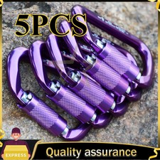 Lot PACK 5 Tree Climbing Clips Purple 30KN Auto Locking Twist Carabiner Rock