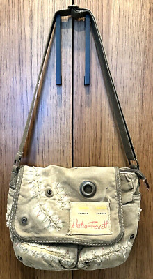 Vintage Helio Ferretti Crossbody Canvas Messenger Style Bag-Unisex