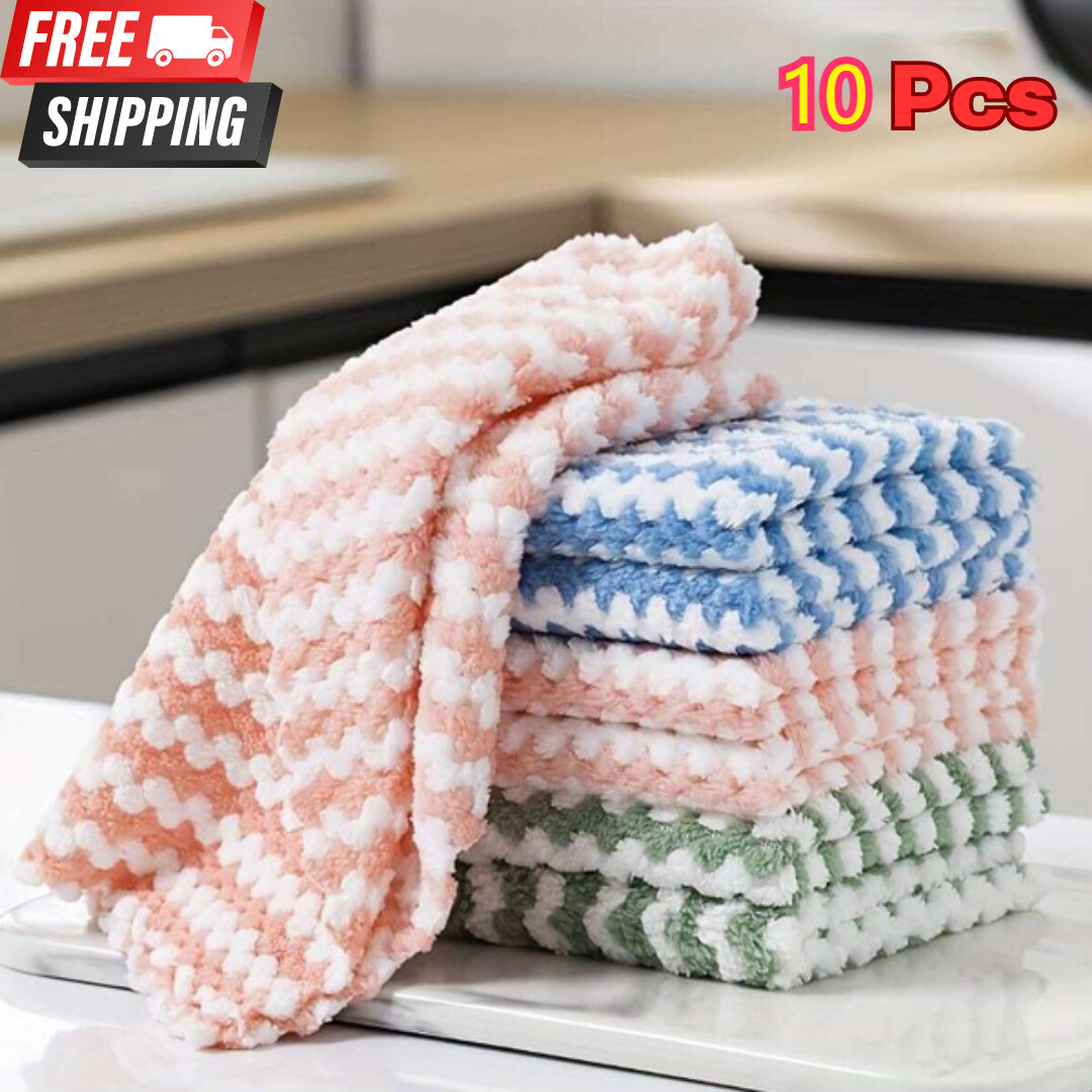 10pcs Reusable Multicolor Kitchen Towels for Versatile Cleaning Tasks