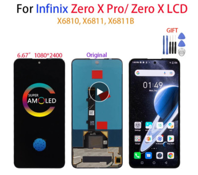 For infinix zero x pro X6811 X6811B LCD Display Touch Screen Assembly Black