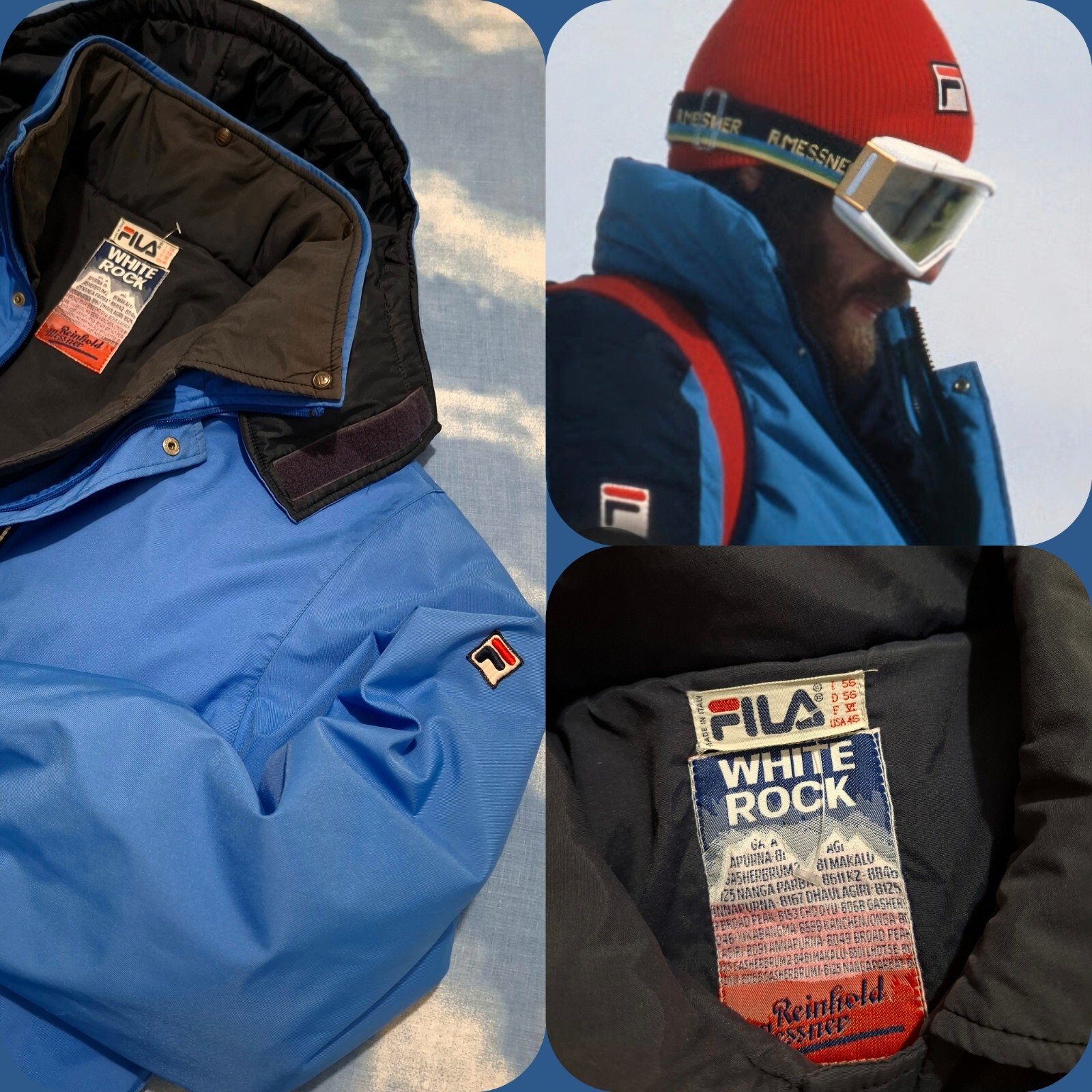 JACKET goretex 80's FILA WHITE ROCK R.Messner TG.56 2XL 3XL made in Italy RARE