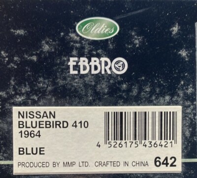 Ebbro 1/43 Nissan Bluebird 410 1964 Blue #44652 | eBay