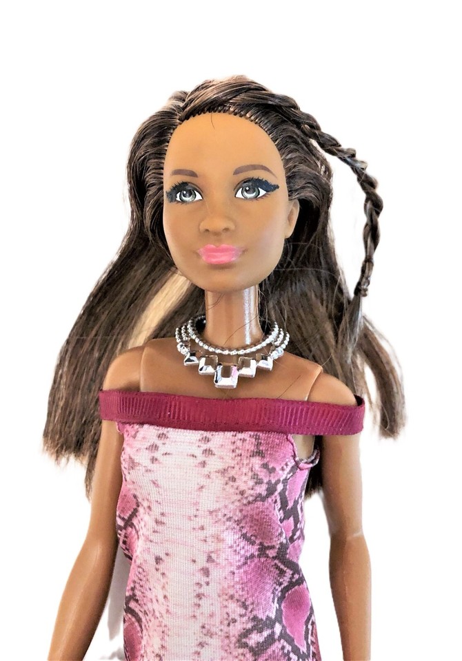Mattel 2016 African American Barbie Doll Brown Hair Python Outfit and ...