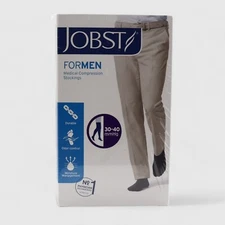 Jobst For Men 30-40mmHg ThighCT Medical Compression Stockings Khaki Small