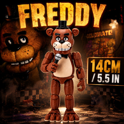 Freddy Fazbear 3D Printed Action Figure 5.5in FNAF Five Nights at Freddy's Gift