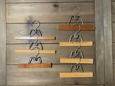 7 Vintage Wooden Skirt Pant Hangers Different Sizes Setwell and Unbranded READ