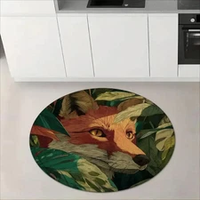 [1 Flannel Floor Mat,Nature Adventure Theme,Fox Festival Floor Mat,Best Seller,S