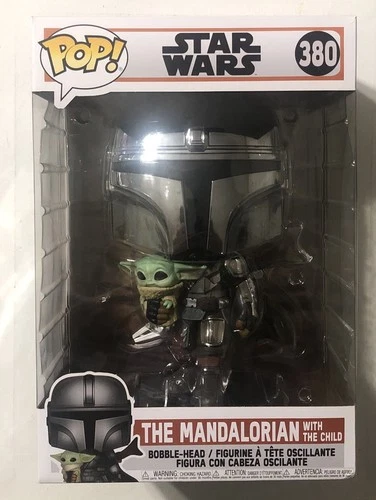 New Funko Pop Star Wars The Mandalorian w/Child 10” Bobble-Head Figure 380 *NIB*