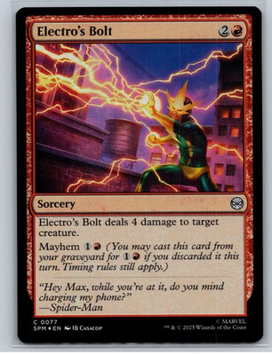 #ad #ad Magic: The Gathering Spider Man Electro#x27;s Bolt Foil Common $1.75