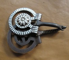 E Garcia Brown D Ring Flower Snaffle Silver Bit