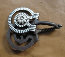 E Garcia Brown D Ring Flower Snaffle Silver Bit