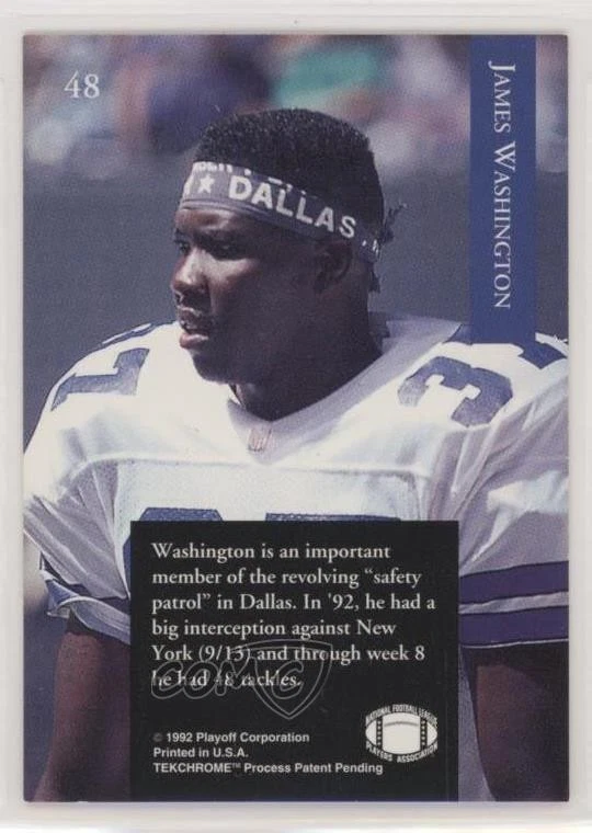 1992 Playoff James Washington #48 - Image 2 of 2