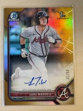 Luke Waddell Bowman Chrome 2022 Gold Refractor /50 Auto