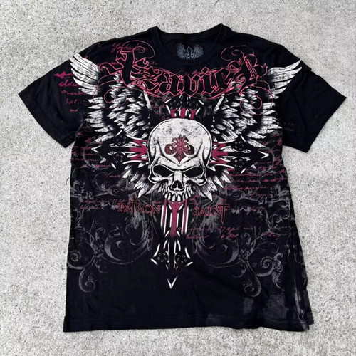 Affliction Style Graphic T Shirt Mens Y2K Skull Eagle Streetwear Tee S ...