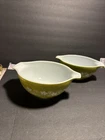 Vintage Pyrex 442 Olive Green Spring Blossom Cinderella Bowl 1.5Qt –Set of 2#R63