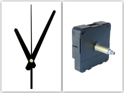 Leises Quarz Uhrwerk Ersatz Zeigersatz Alu für Wanduhr DIY  100 mm SCHWARZ  11