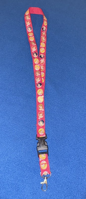 Disney Princesses Pink Nylon Lanyard Detachable ID, Season Pass or Key Holder