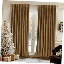 Velvet Curtains 84 Inch for Bedroom, 52"W x 84"L Pack of 2 Bronze Brown