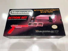Nintendo NES Action Set Console System Complete in Box (CIB) w Zapper Tested #1