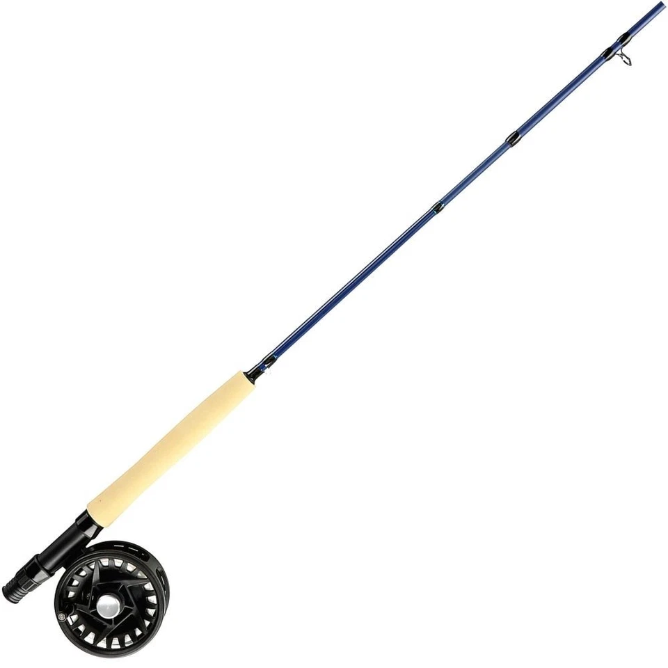 Combo caña de pescar con mosca Shakespeare línea carrete cedro cañón carbono 8 ft 5/6wt 4 piezas Foto 2 de 4