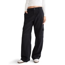 Aeropostale Utility Cargo Pants Womens S Black Non Stretch NEW