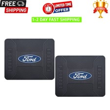 Official Ford Blue Oval Logo Floor Mats Set Of 2 - Universal Fit For Carssuvs