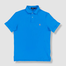 96 Polo Ralph Lauren Men's Blue Classic-Fit Short-Sleeve Pony-Logo Shirt Size S