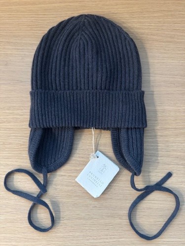 NWT Brunello Cucinelli Earflaps Cashmere Hat Beanie Size M