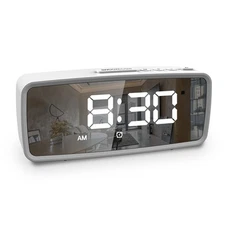 Small Desk Clock Digital Alarm Clock Battery Operated for Bedroom with Dimmer...