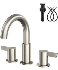 Bathroom Sink Faucet 3 Hole 8 Inch Widespread 2-Handle Vanity Faucet SUS304 S...