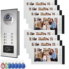 8 units 7inch monitor wired video Door phone kit indoor-outdoor video Apartment
