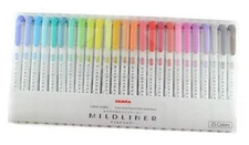 〈New〉ZEBRA  Water-based Marker, Twin tips (Bold and Fine), Assorted Pastel 
