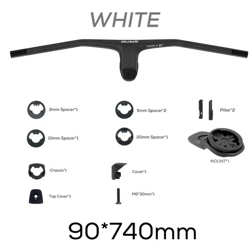 740mm -20 Degrees Full Carbon Fiber Integrated Cockpit MTB Riser/Flat Handlebar - Picture 25 of 35