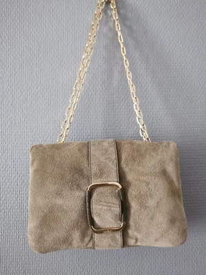 SAC S TEDDY PUFFED EN CUIR SUEDE KAKI BA&SH - NEUF JAMAIS PORTE - Photo 1/4